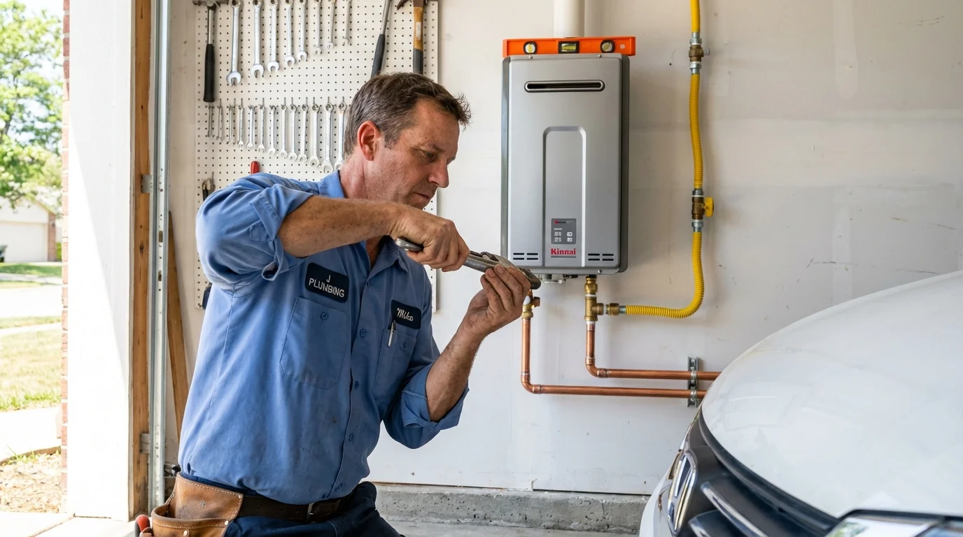 Tankless water heater installation by a Johns Plumbing LLC plumber in Hatch